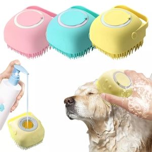Grooming shower brush puppy and cats